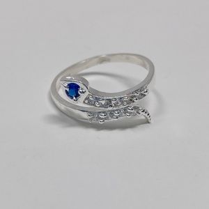 Snake ring sterling silver 925 for women with small zirconia